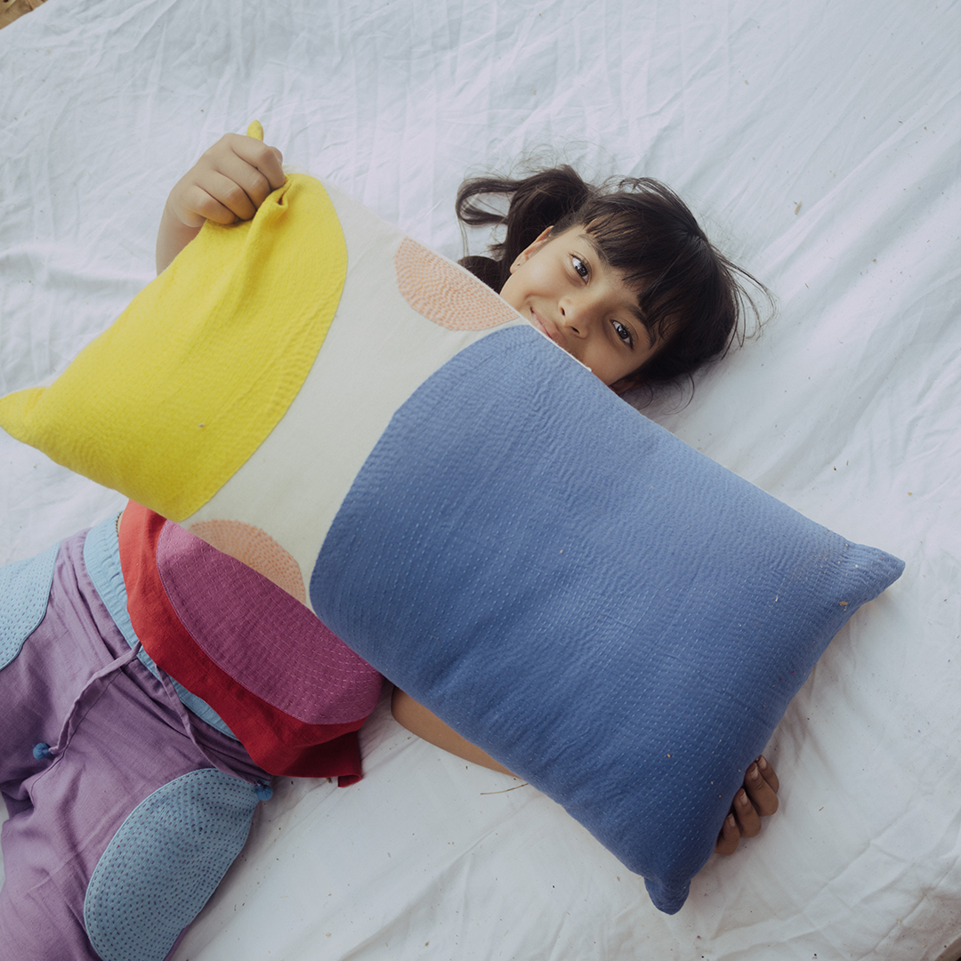 Friends of Jumbo Blue dot pillow