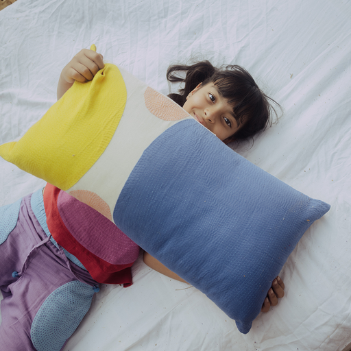 Friends of Jumbo Blue dot pillow
