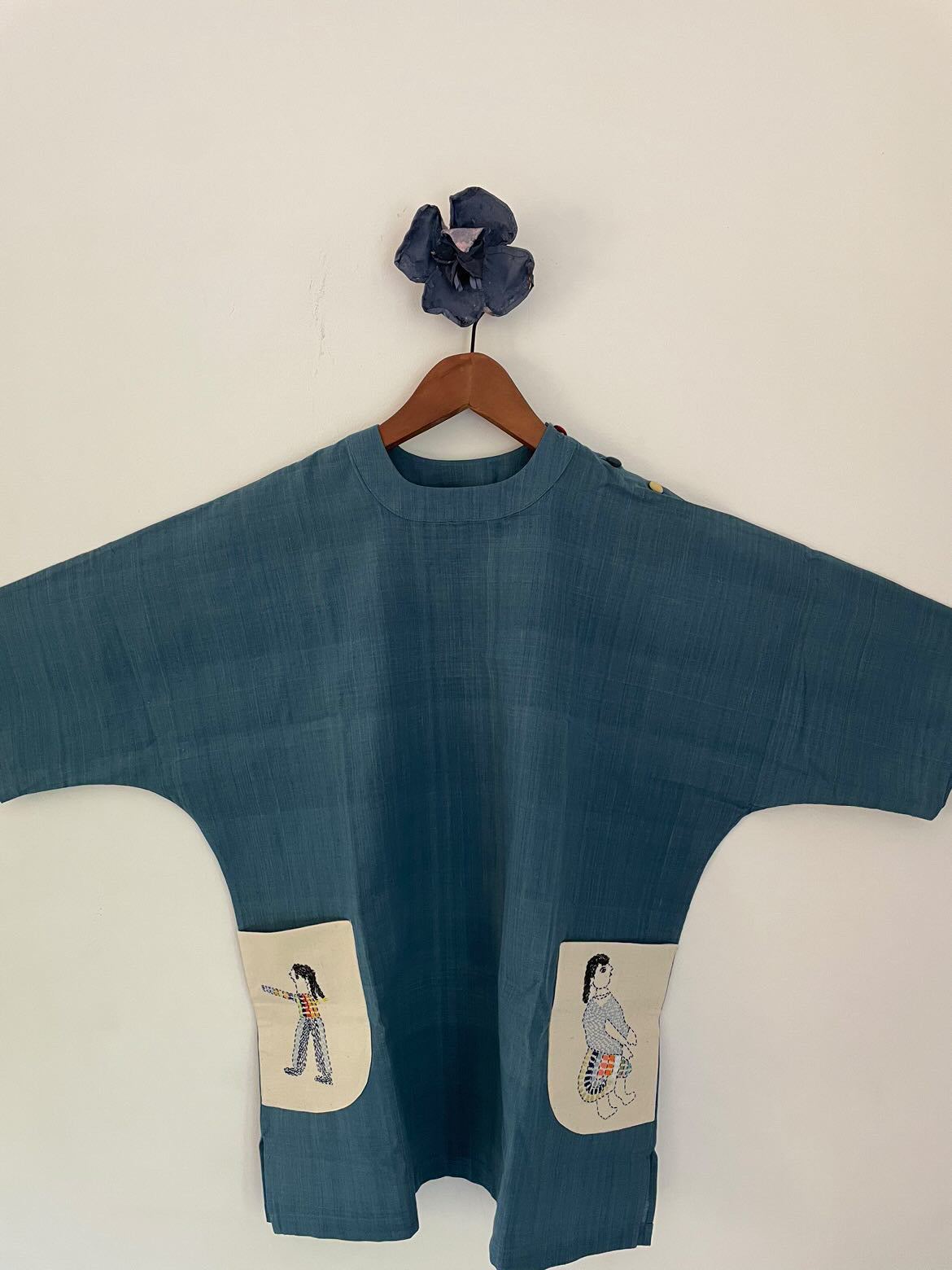 Kantha Kimono Light Indigo Tee