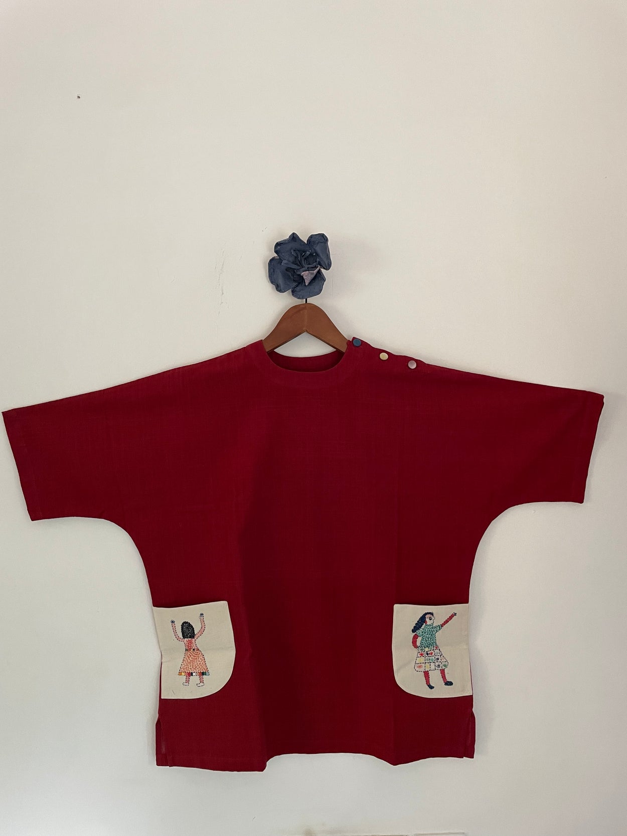 Kantha Kimono Alizarin Red Tee