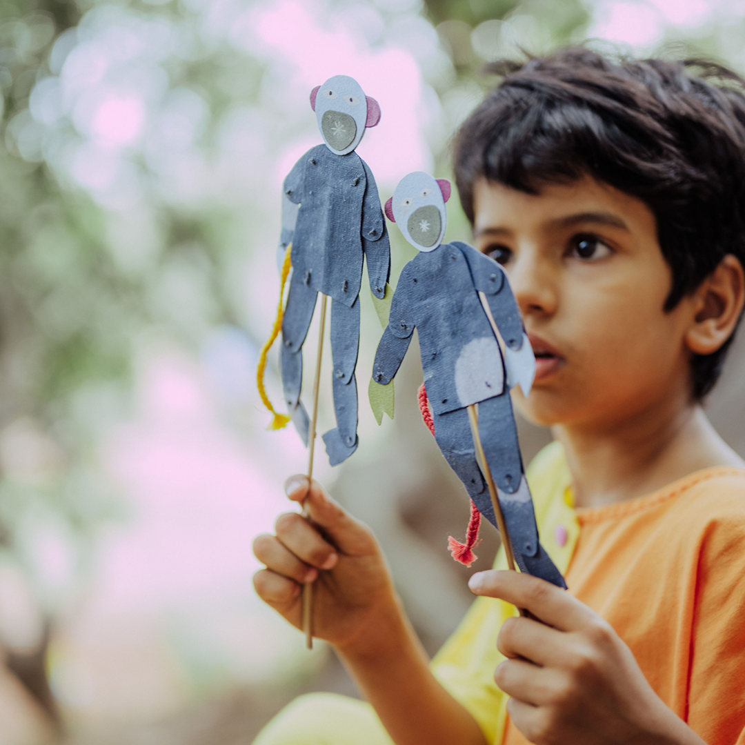 Dancing Mankad Textile Paper Puppets