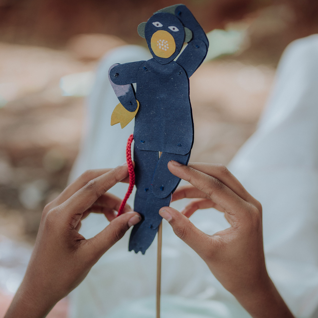 Dancing Mankad Textile Paper Puppets