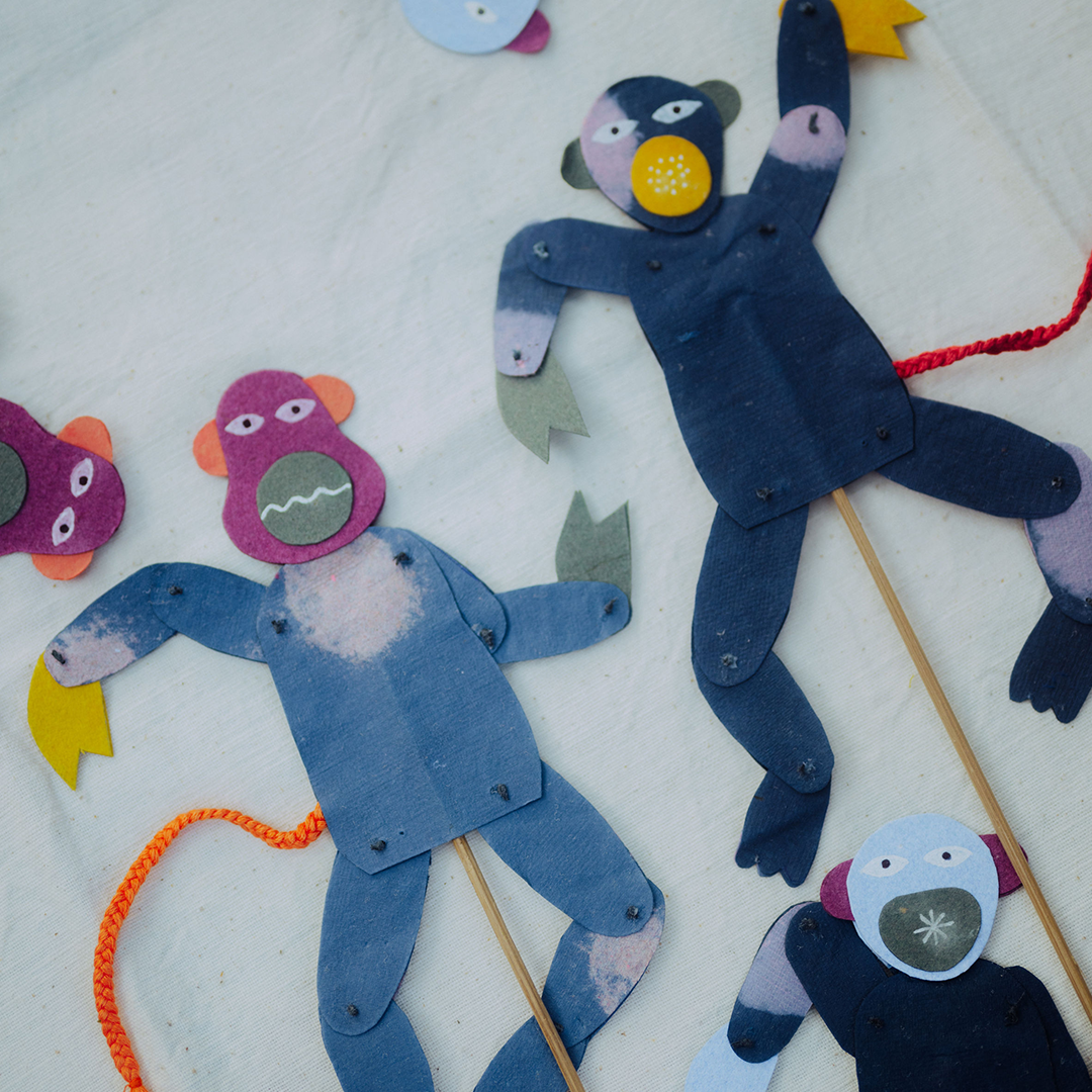 Dancing Mankad Textile Paper Puppets