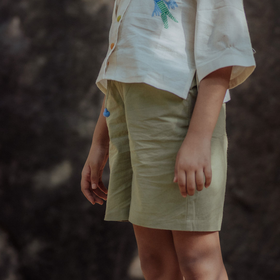 Earthy Panchhi Moss Green Shorts