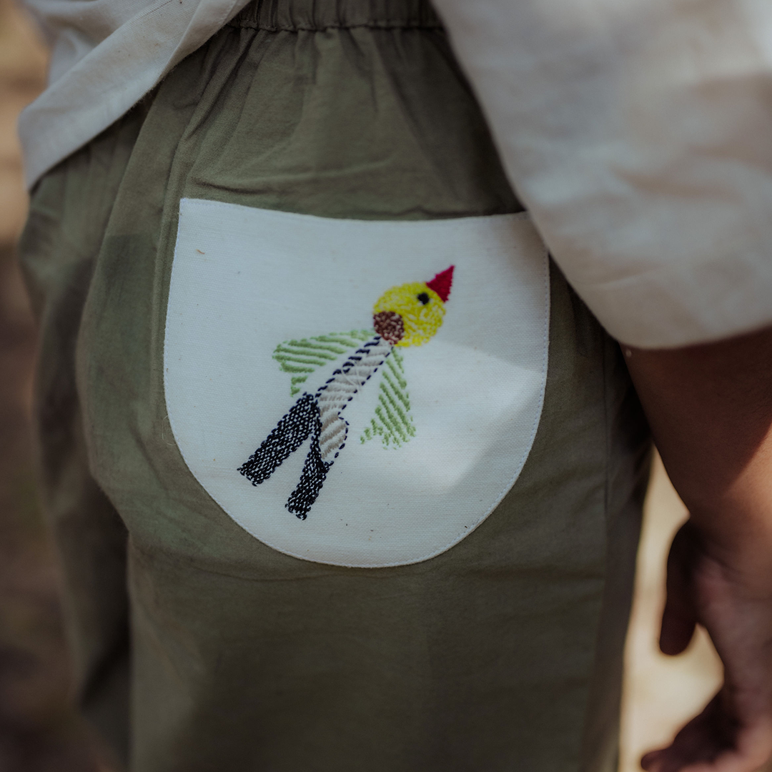 Earthy Panchhi Moss Green Shorts