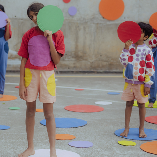 Yellow Split Dot - Shorts