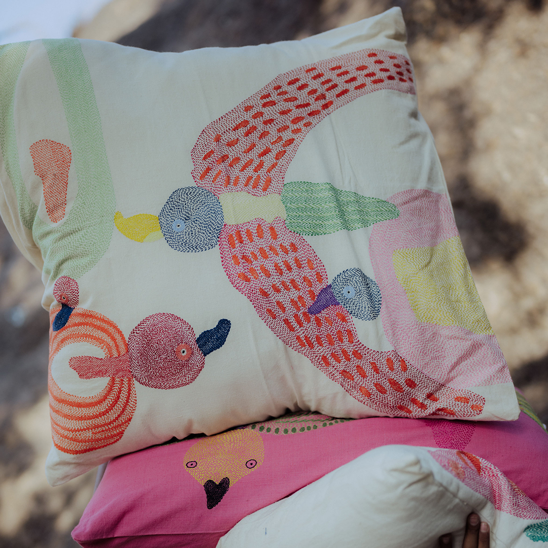 High Flying Panchhis Cushion Cover
