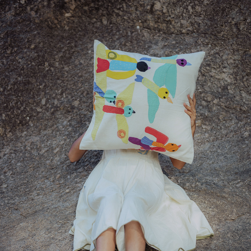 Vibrant Panchhis Cushion Cover