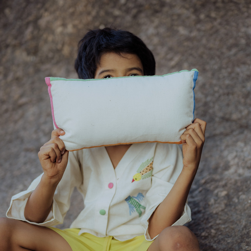Wide 'n' White Panchhi Pillow Sham Cover