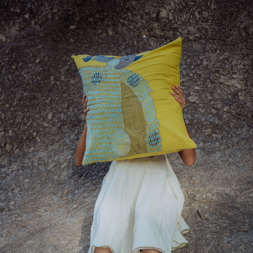 Majestic Panchhi Cushion Cover