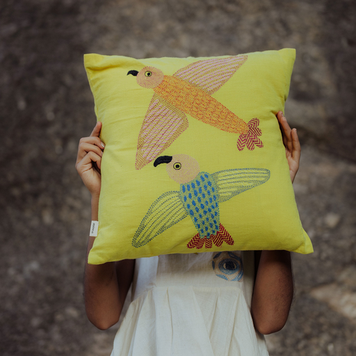 Happy Panchhis Cushion Cover