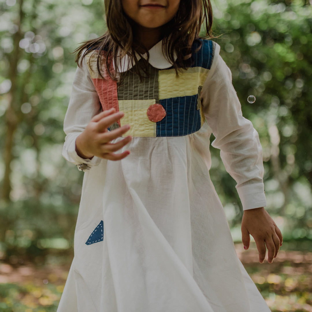 Milky White Boro Dress