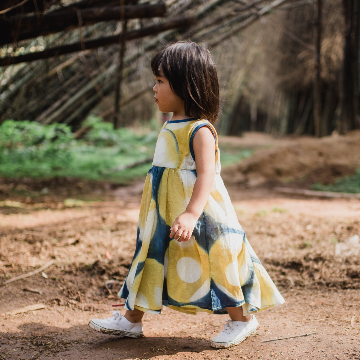 Pomegranate and Indigo Itajime Dress