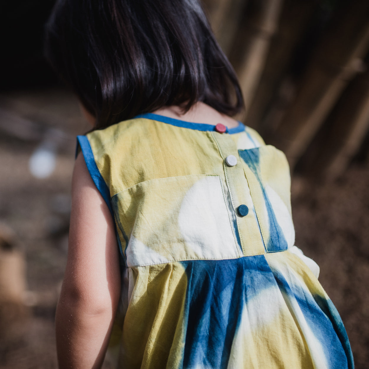 Pomegranate and Indigo Itajime Dress