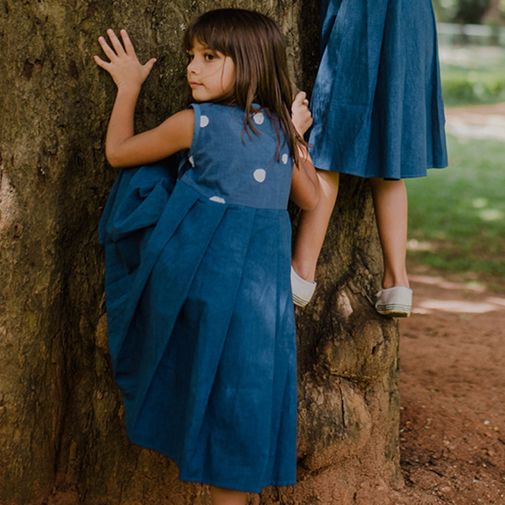 Blue Beetle Pleated Accordion Dress