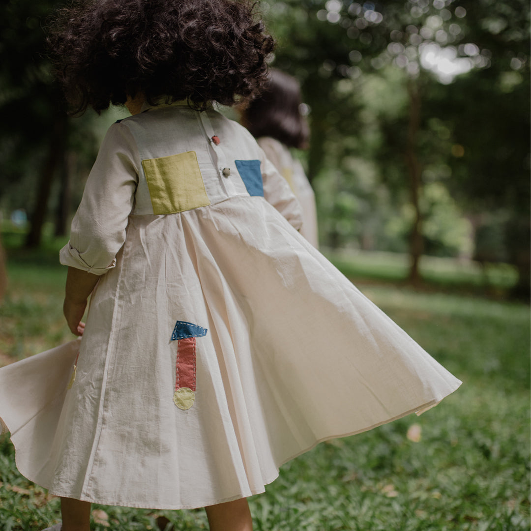 Milky Tea Boro Dress