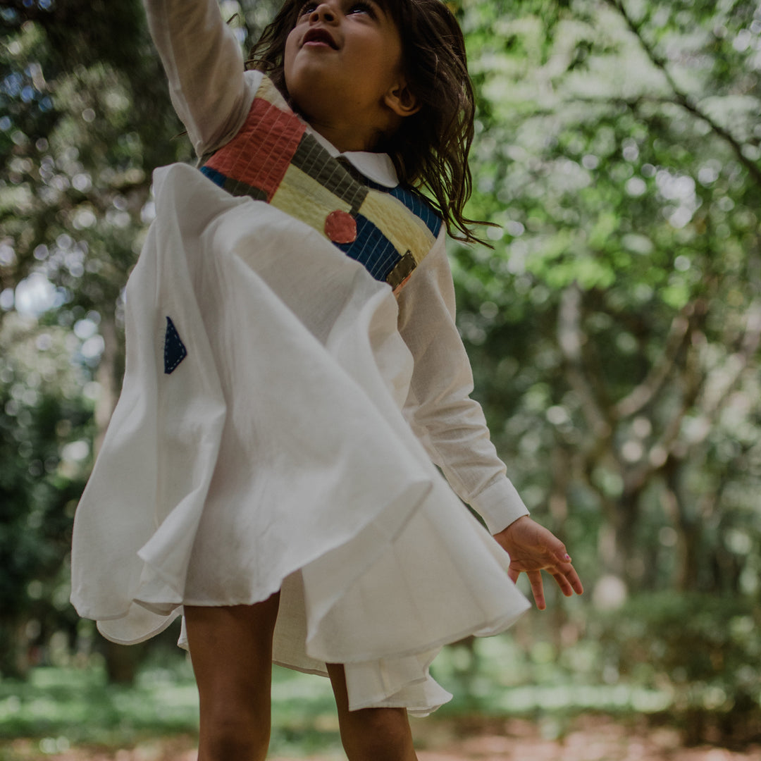 Milky White Boro Dress