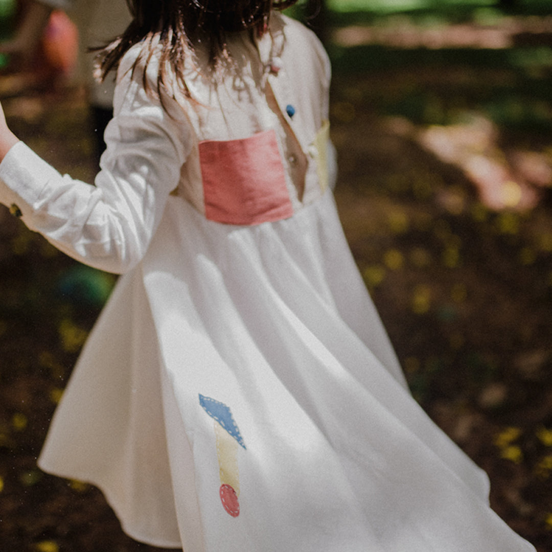 Milky White Boro Dress
