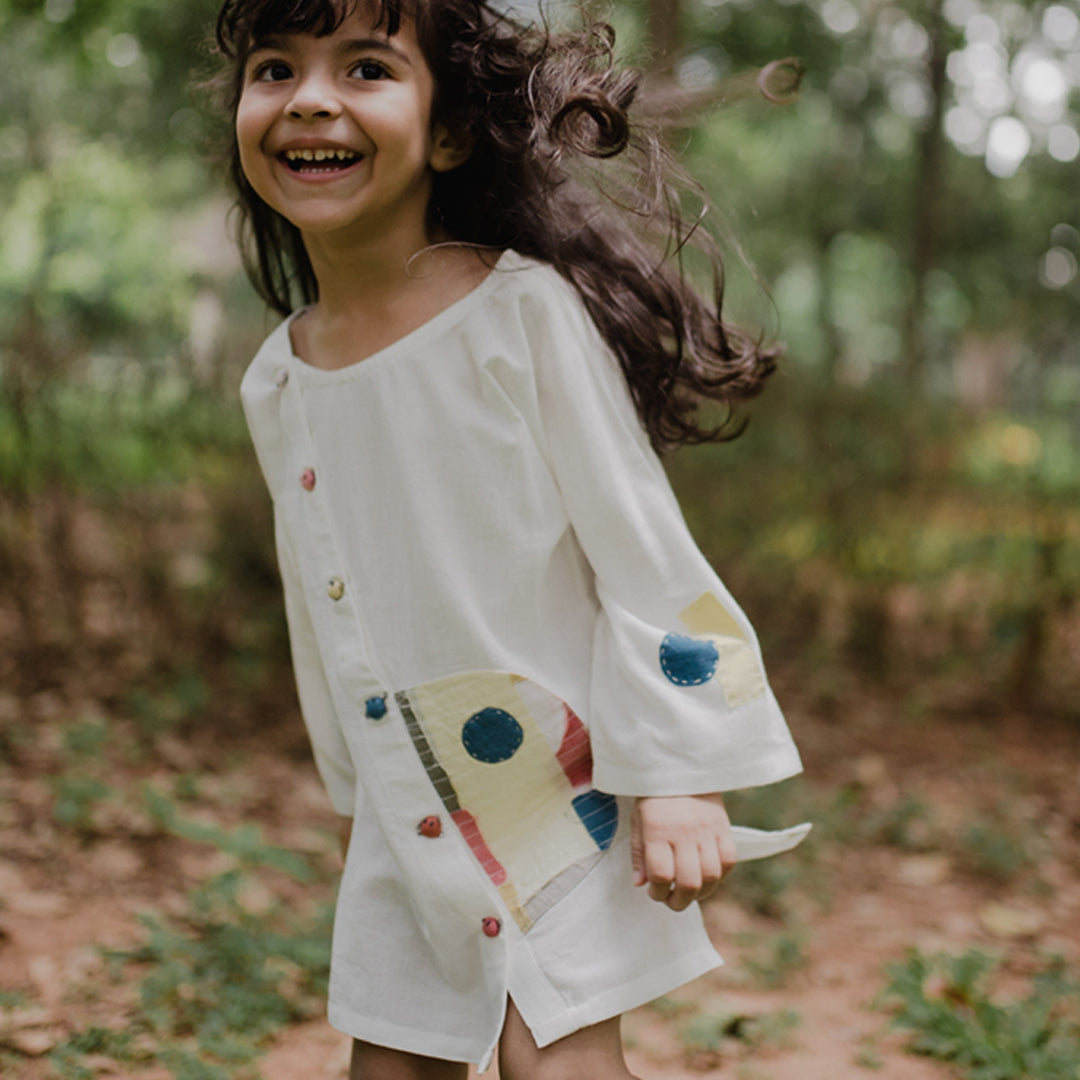 Milky White Boro Kurta