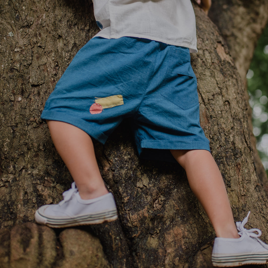 Milky Indigo Boro shorts
