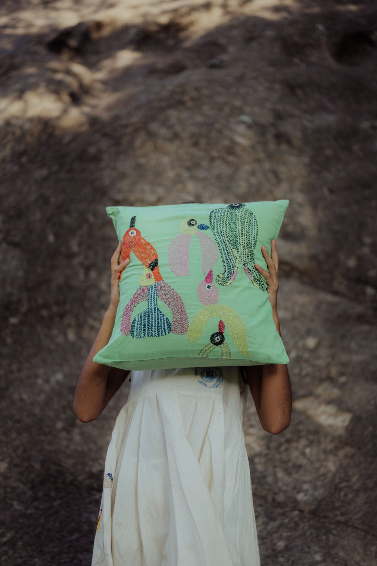 What flew by cushion - Green