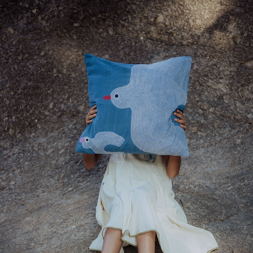 Mother and Baby Panchhi Cushion Cover