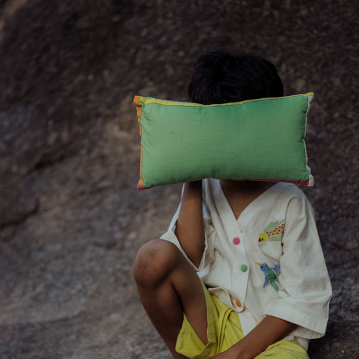 Wide 'n' Green Panchhi Cushion Cover