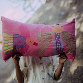 Two Dreamy Panchhis Pillow Cover