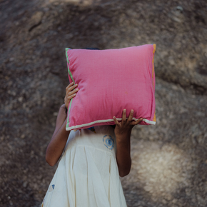 Pink Panchhi Cushion Case