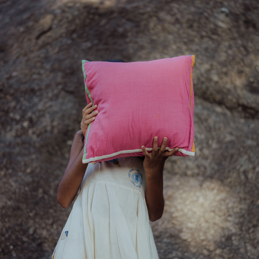 Pink Panchhi Cushion Cover